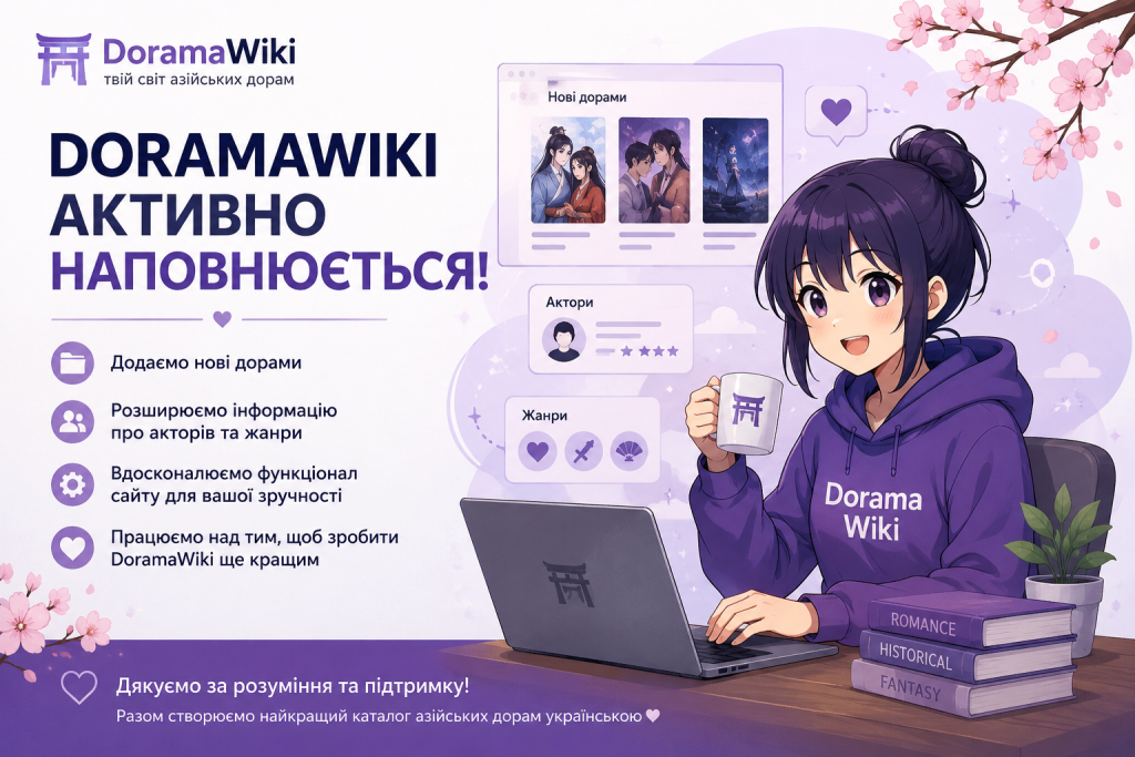 DoramaWiki активно наповнюється — дякуємо, що ви з нами!